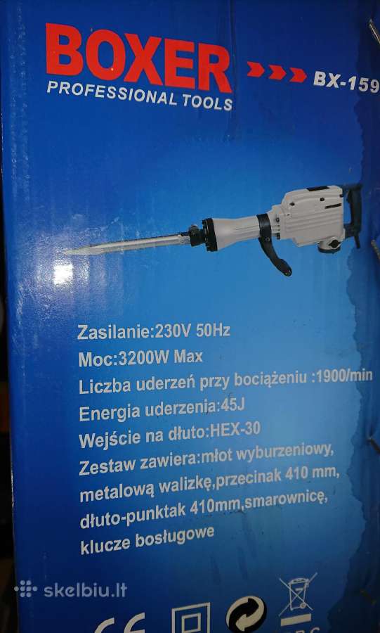 Pigiausiai Perforatorius 3150w su kaltais,grąžtais - nuotraukos Nr. 15