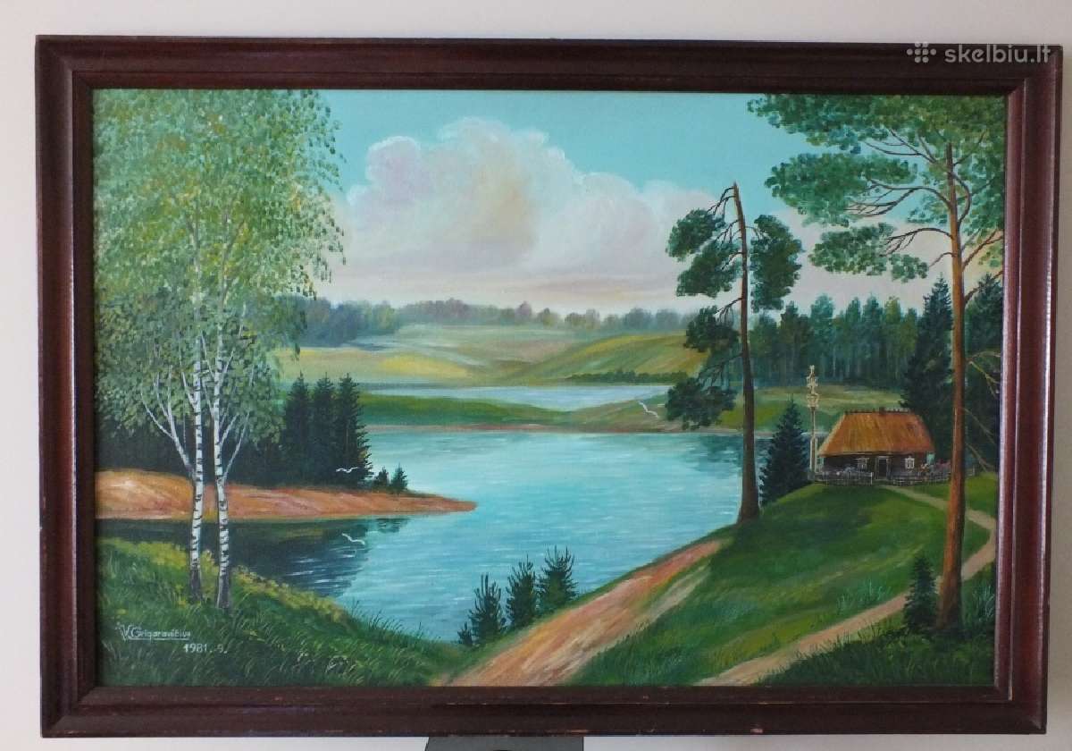 Prieškarinė tapyba. Kaimo vaizdas. 100 Eur - nuotraukos Nr. 4