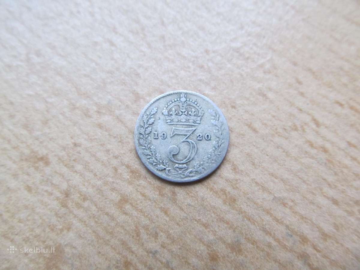 3 pence , Anglija , 1919, 1920 sidabras - nuotraukos Nr. 3