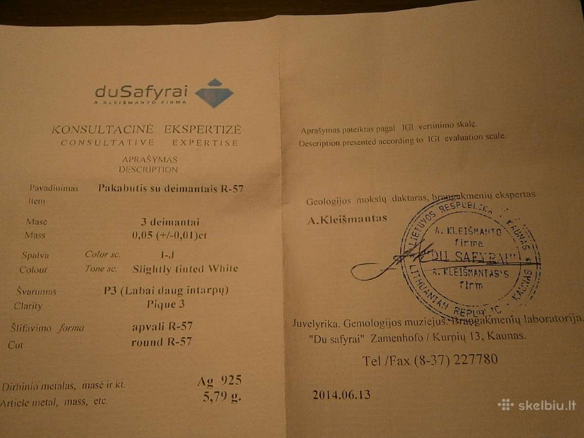 Auksinis pakabukas 375 pr su briliantais ir topazu - nuotraukos Nr. 6