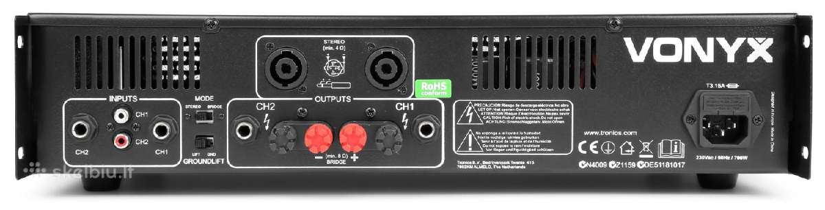 Stiprintuvas Vonyx Vxa-3000 2x 1500w - nuotraukos Nr. 6