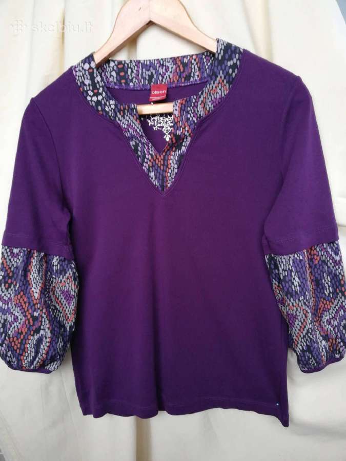 Violetinės/bordo spalvos palaidinė 3/4 rankovėmis