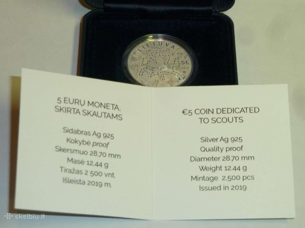 Sidabras skautai moneta 5 litai - nuotraukos Nr. 4