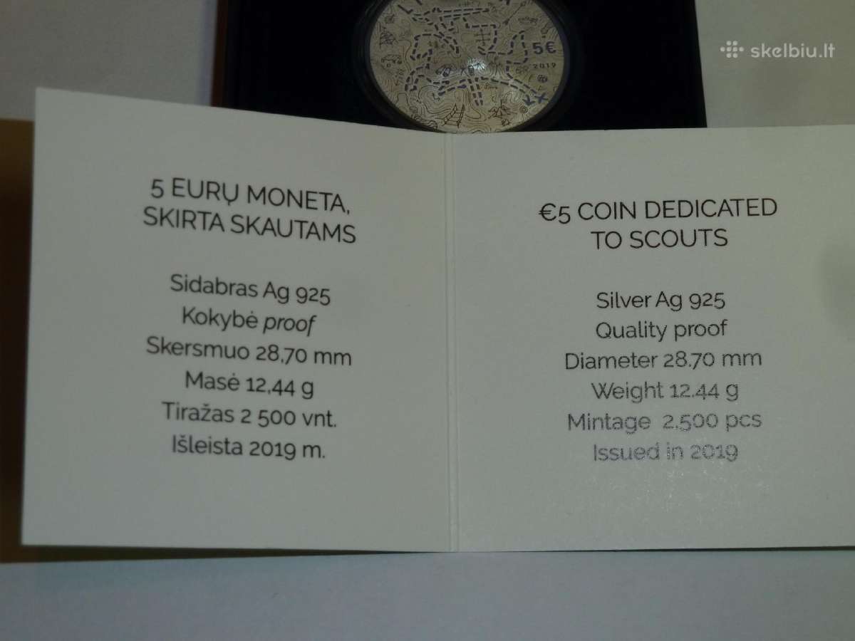 Sidabras skautai moneta 5 litai - nuotraukos Nr. 5