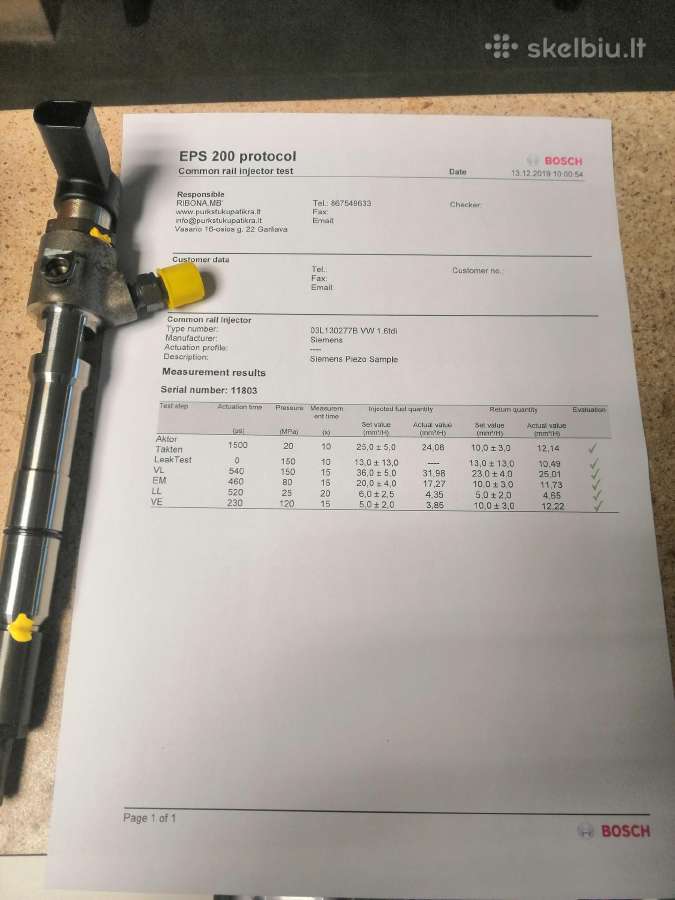 VW 1,6tdi purkštukai