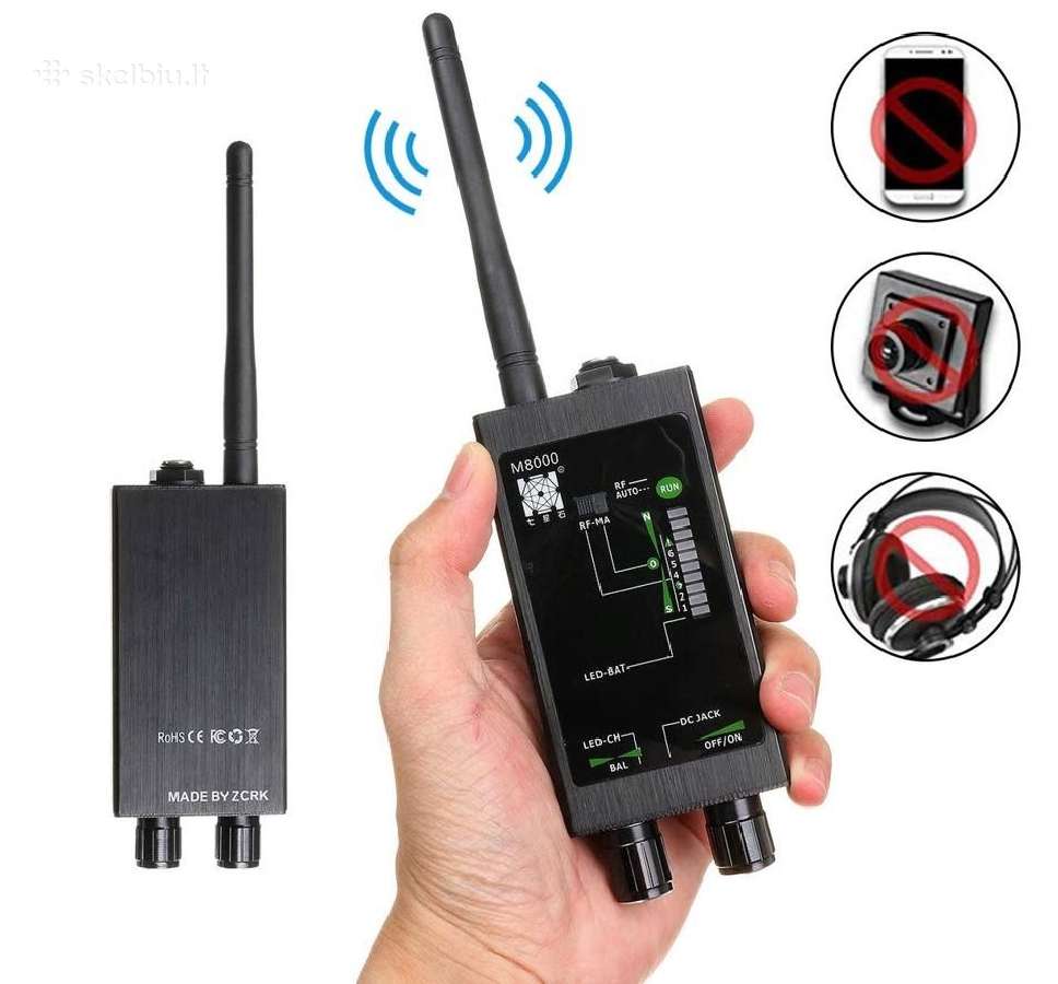 Gsm blakiu ir kitos sekimo įrangos detektorius
