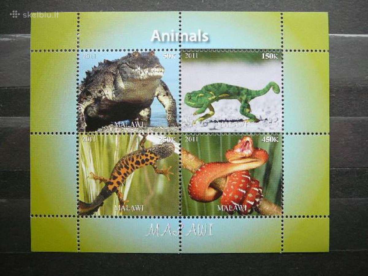 Krokodilai Gyvates Reptilijos Malavis Mnh kr1855