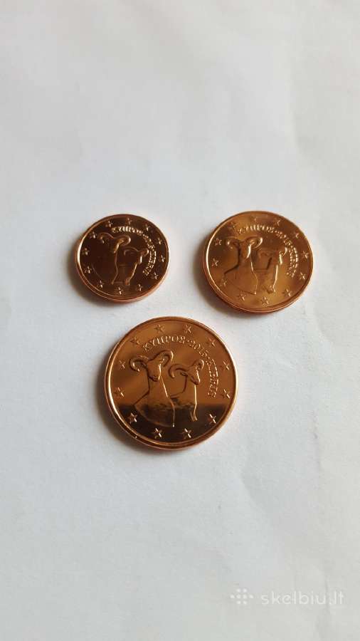 Kipro 2015m. 1,2 ir 5 centų rinkinukas Unc