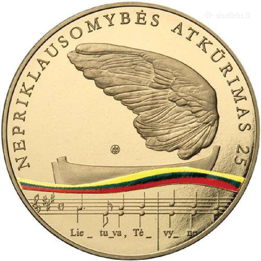 25-mečiui - 5 Eurų kolekcinė moneta