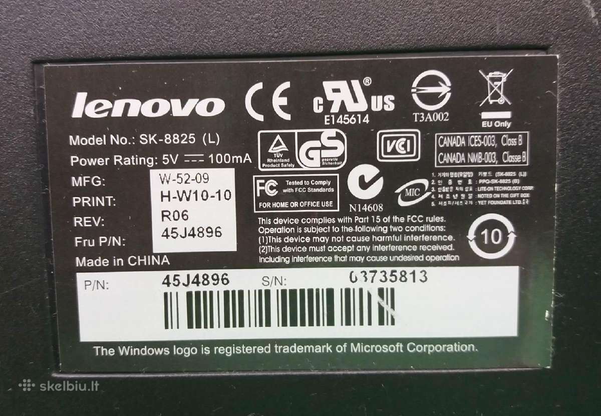 Naudota Lenovo klaviatūra su Usb jungtimi. - nuotraukos Nr. 4