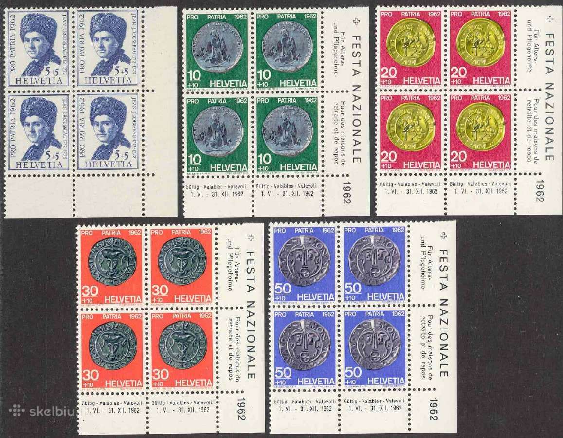 Šveicarija 1962. Senos monetos.