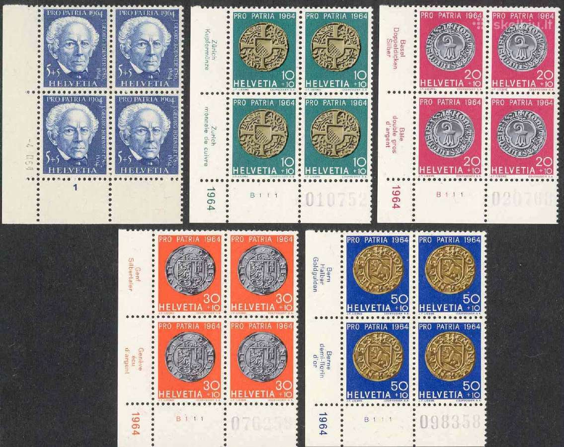 Šveicarija 1964. Senos monetos.