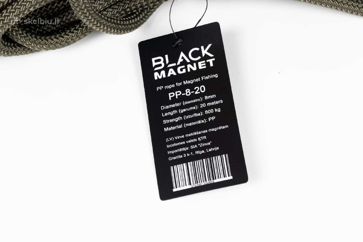 8 mm virvė paieškos magnetui Black Magnet - nuotraukos Nr. 2