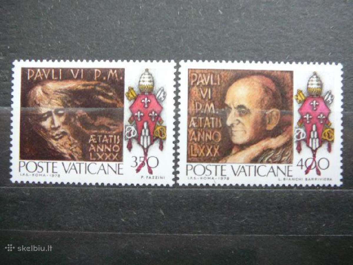 Popiezius Paulius Vatikanas svarus mnh vt781