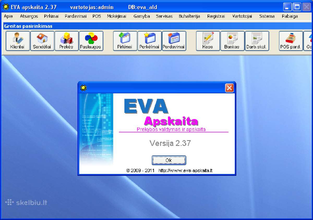 Apskaitos programa eva-prekybai, gamybai, servisui