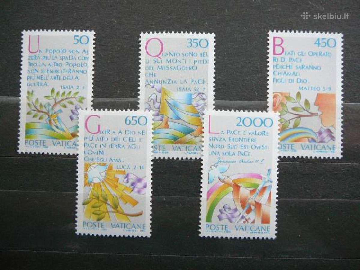 Taikos Metai Vatikanas 1986 svarus mnh vt889s