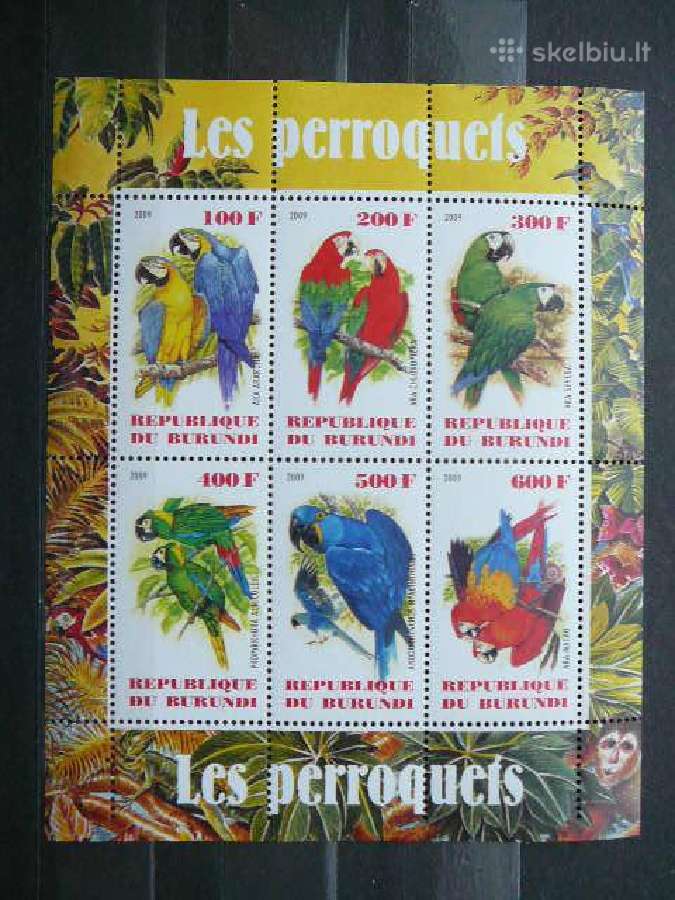 Papugos Pauksciai Burundis 2009 svarus g042s