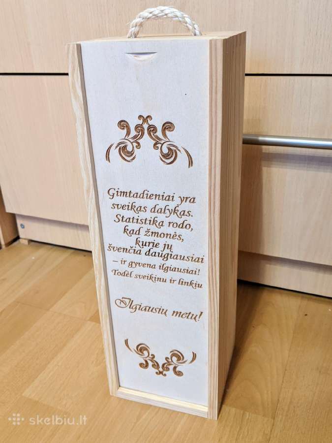 Medinė butelio dėžė gimtadienio dovanai | Skelbiu.lt Medinė butelio dėžė gimtadienio dovanai