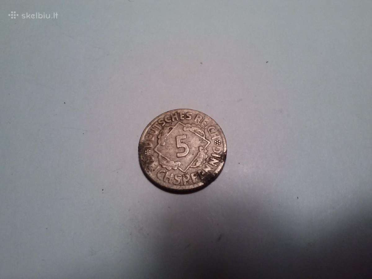 Moneta,5 pfennig 1924m - nuotraukos Nr. 3
