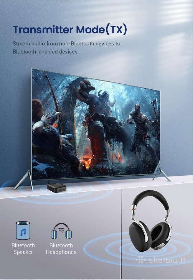Bluetooth 5.0 (aptx HD)adapteris Imtuvas-siųstuvas - nuotraukos Nr. 5