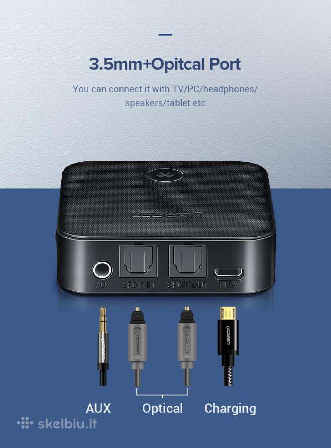 Bluetooth 5.0 (aptx) Adapteris Imtuvas - Siųstuvas - nuotraukos Nr. 2