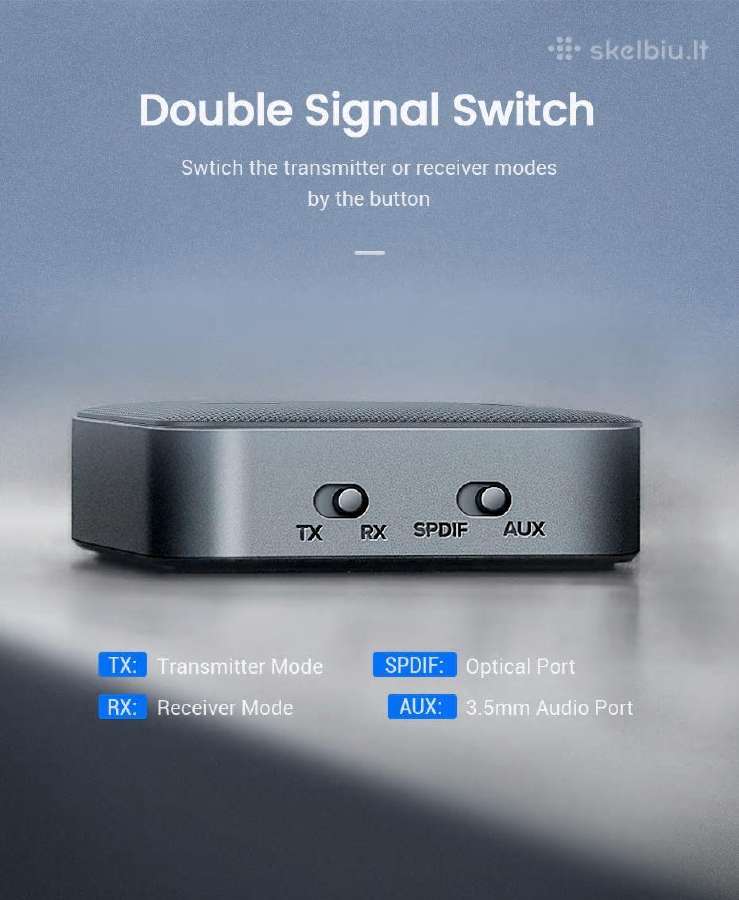 Bluetooth 5.0 (aptx) Adapteris Imtuvas - Siųstuvas - nuotraukos Nr. 3
