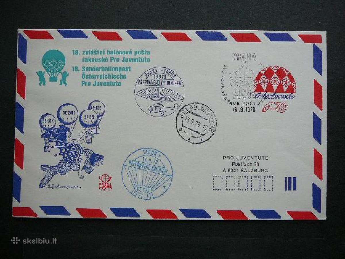 Oro balionai pastas Cekoslovakija 1978 bp538