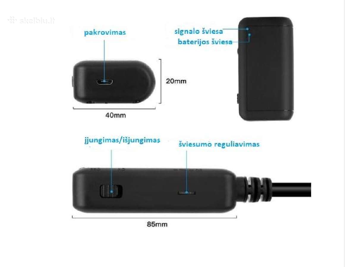 WiFi endoskopas Full HD kietas laidas, apple/andro - nuotraukos Nr. 3