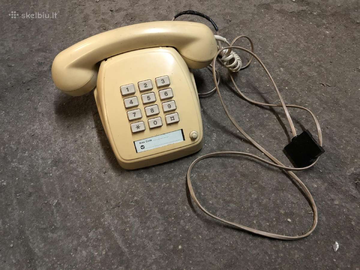 Vintazinis telefono aparatas, lentynele, atsakikli - nuotraukos Nr. 3