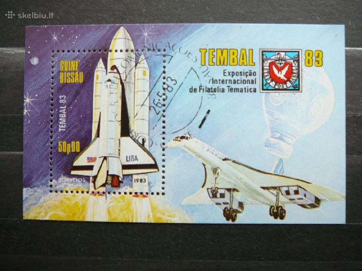 Kosmosas Lektuvai G. Bisau 1983 antsp. blk833