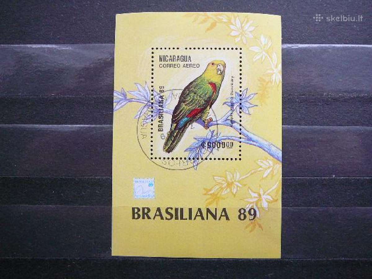Papugos Pauksciai Nikaragva 1989 antsp. nkr836