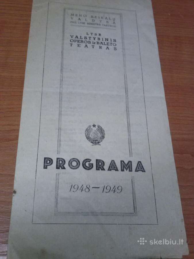 Teatro programa. 1948-1949m
