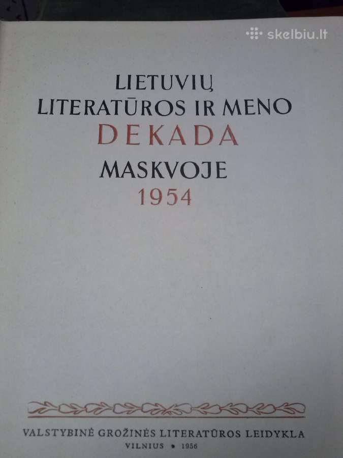 Knyga.meno Dekada 1954m - nuotraukos Nr. 2