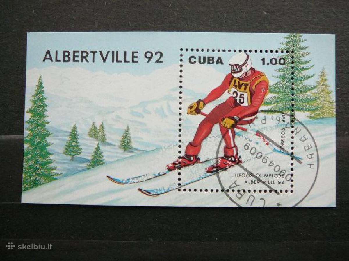 Olimpines Albertvilis Kuba 1990 antsp. blk869