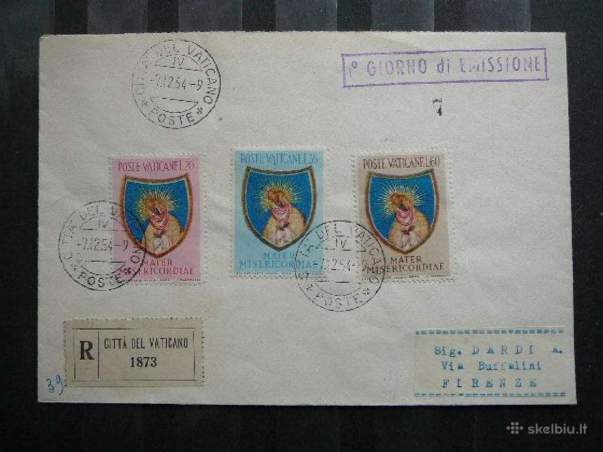 Vatikanas Ausros vartai Lietuva 1954 Fdc54