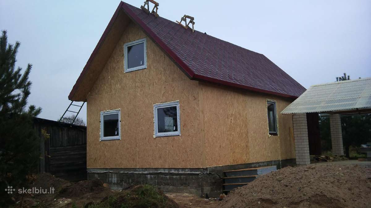 Medinių karkasinių ir Sip skydų namų statyba - nuotraukos Nr. 7