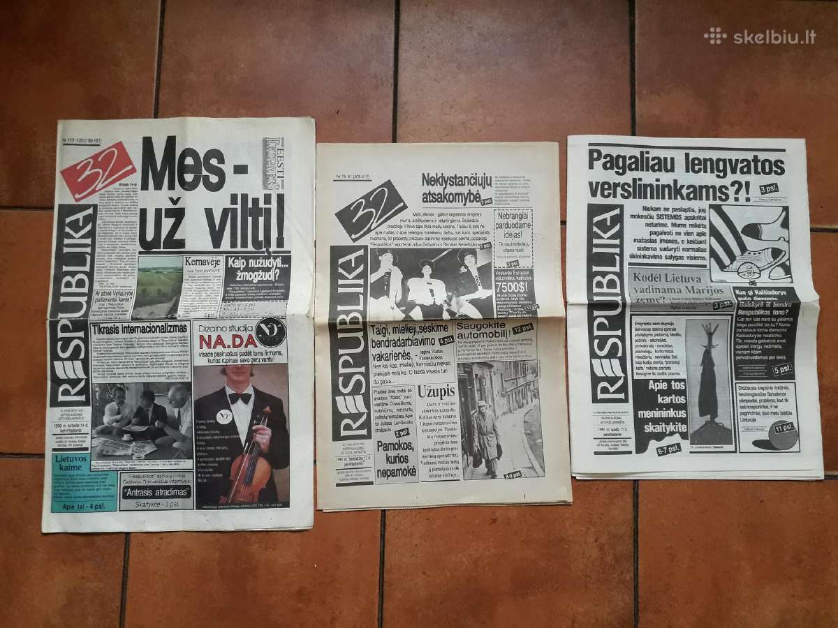 1990-1991 metų "Respublikos" bulvar. laikraščiai - nuotraukos Nr. 2