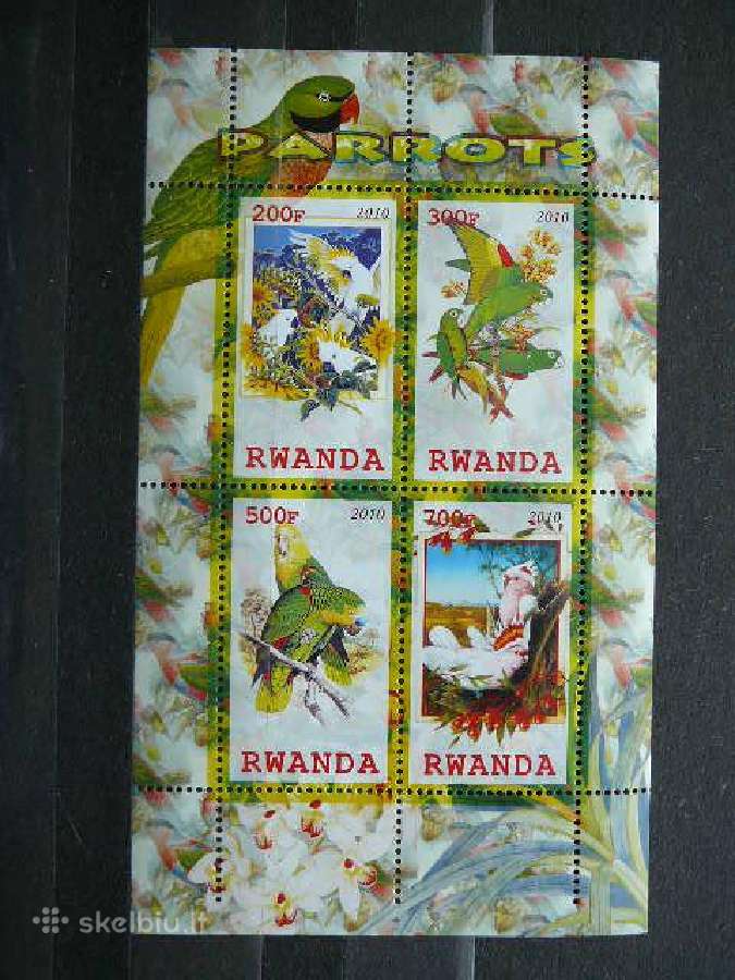 Papugos Pauksciai Ruanda 2010 svarus s851a/b