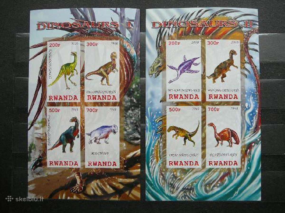 Dinozaurai Ruanda 2010 svarus s856a/b - nuotraukos Nr. 2