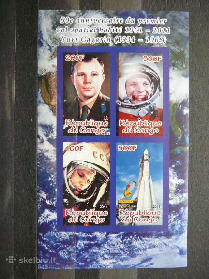 Kosmosas J. Gagarinas Kongas 2011 Mnh s888a/b - nuotraukos Nr. 2