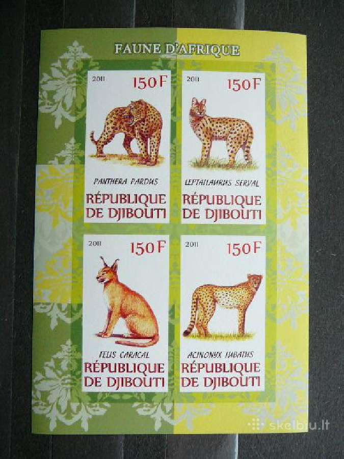 Panteros Gepardai Dzibutis 2011 Mnh s968a/b - nuotraukos Nr. 2