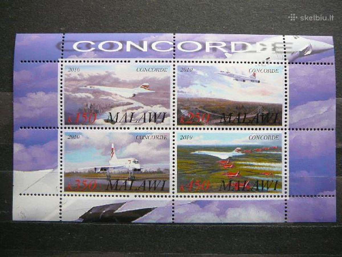 Lektuvai Concorde Malavis 2010 svarus g167a