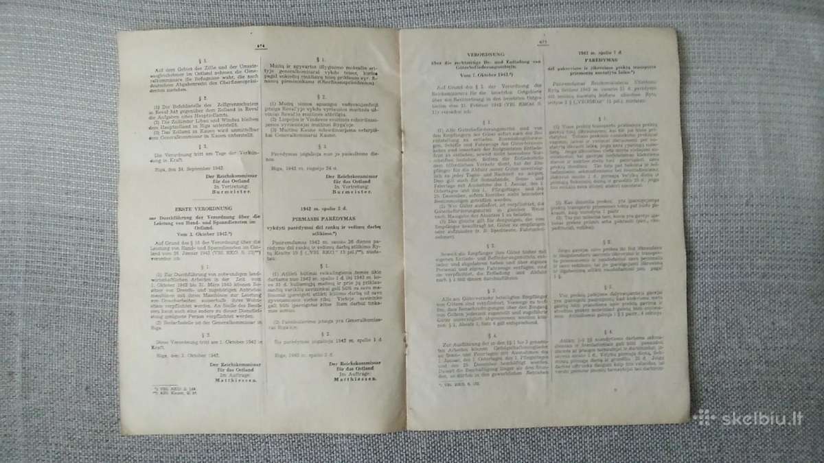 1942 m. Reichs komisaro nutarimai Kaune - nuotraukos Nr. 4