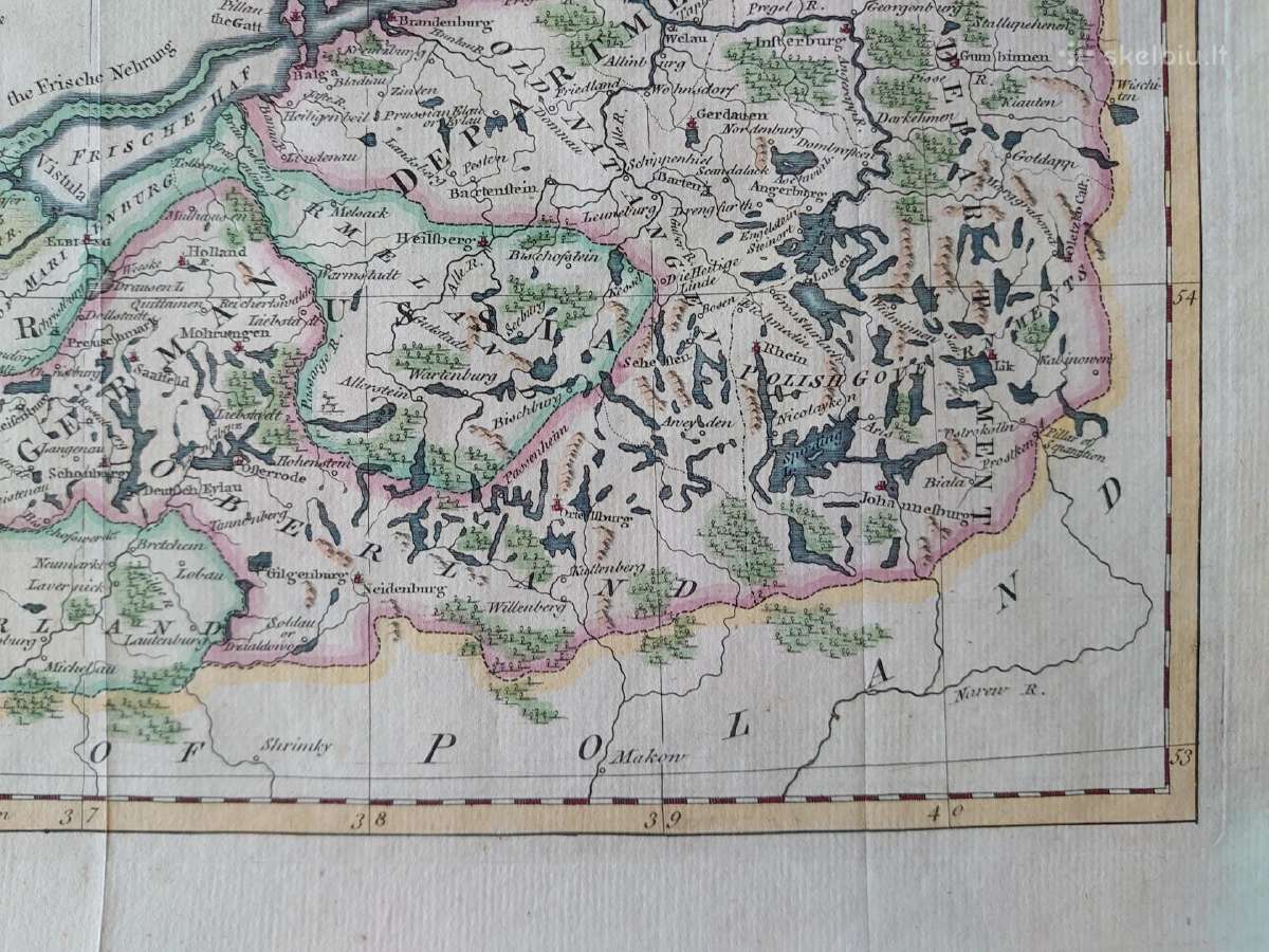 Originalus 1762 m. Prūsijos žemėlapis - nuotraukos Nr. 6