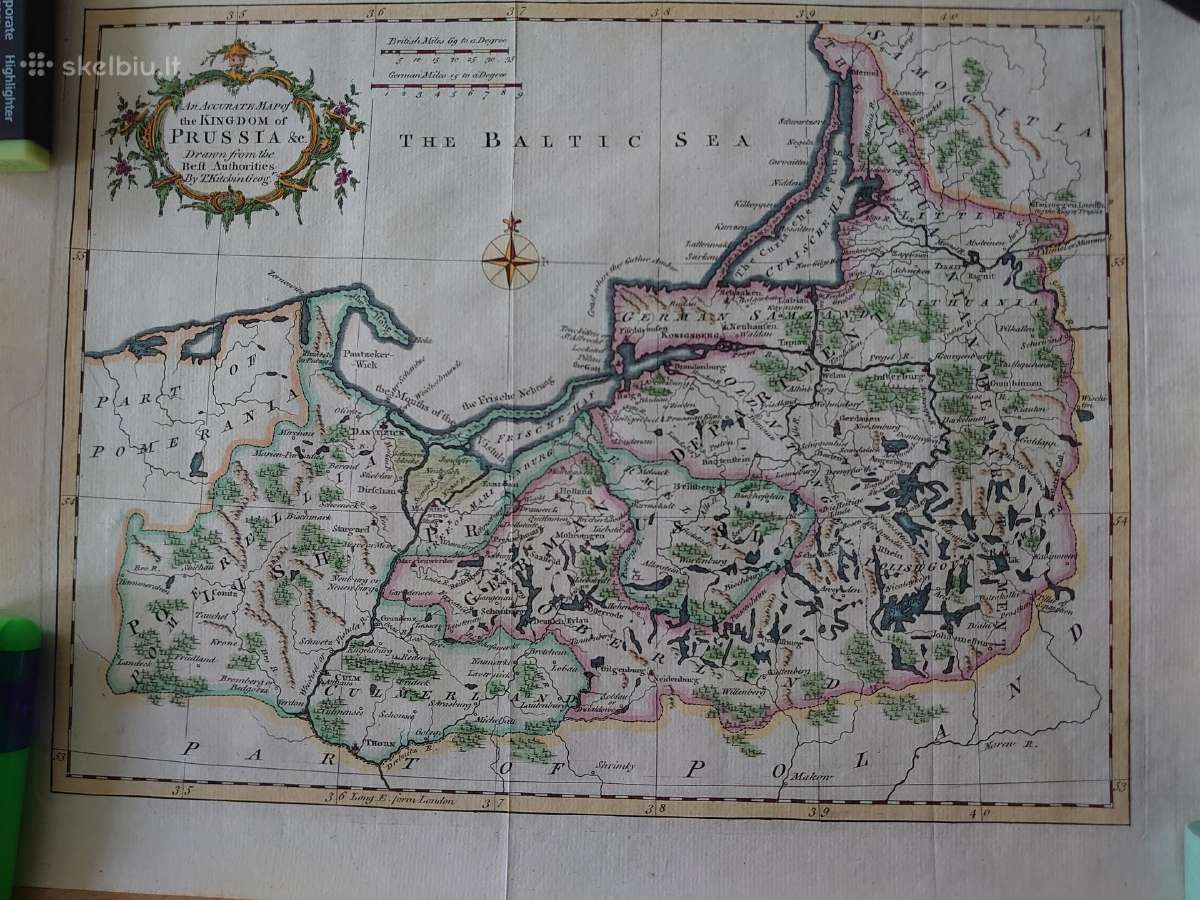 Originalus 1762 m. Prūsijos žemėlapis - nuotraukos Nr. 9