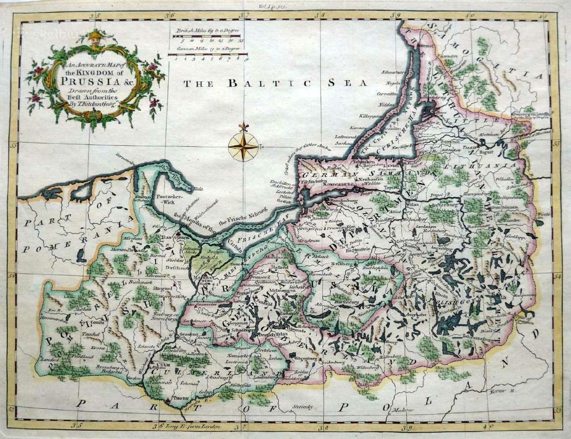 Originalus 1762 m. Prūsijos žemėlapis - nuotraukos Nr. 10