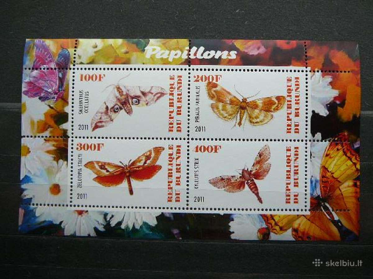 Drugeliai Burundis 2011 4xklb. svarus j213/6a