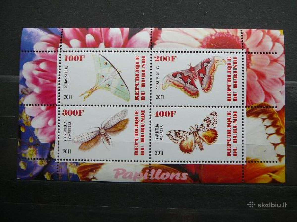 Drugeliai Burundis 2011 4xklb. svarus j213/6a - nuotraukos Nr. 3
