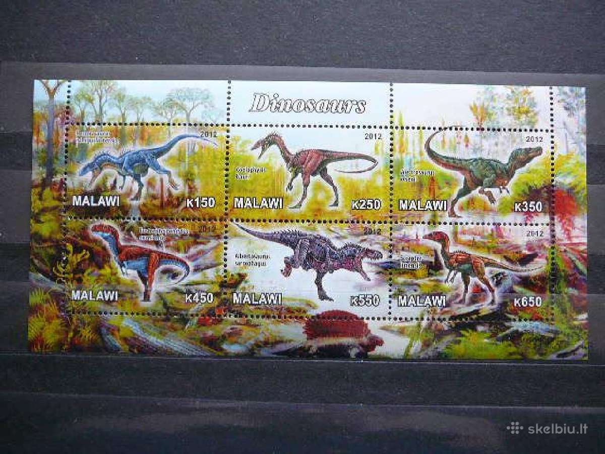Dinozaurai Malavis 2012 8xklb. svarus g568/1a/b