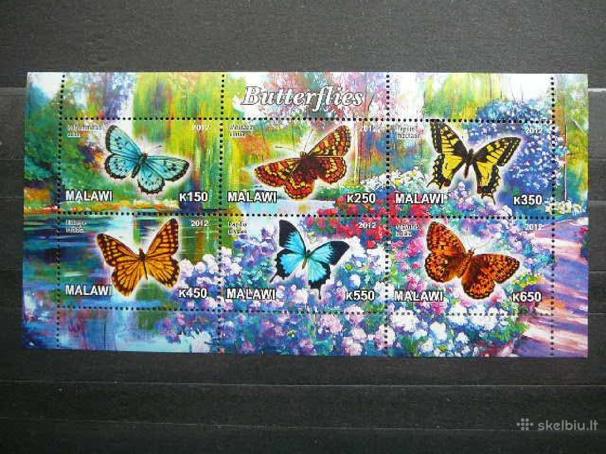 Drugeliai Malavis 2012 6xklb. svarus g579/1a/b